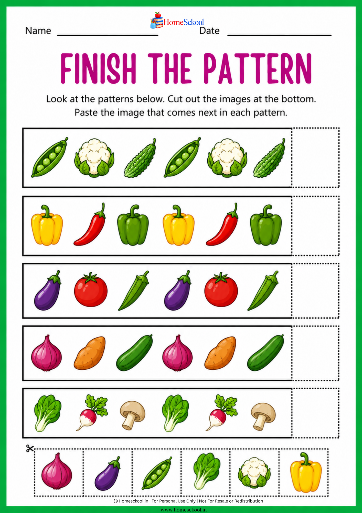 Kindergarten ESL Vegetables Workbook (Printable PDF) - Image 5
