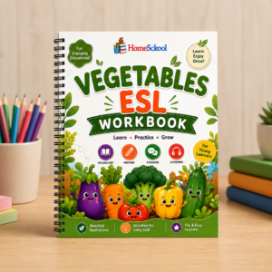Kindergarten ESL Vegetables Workbook (Printable PDF)