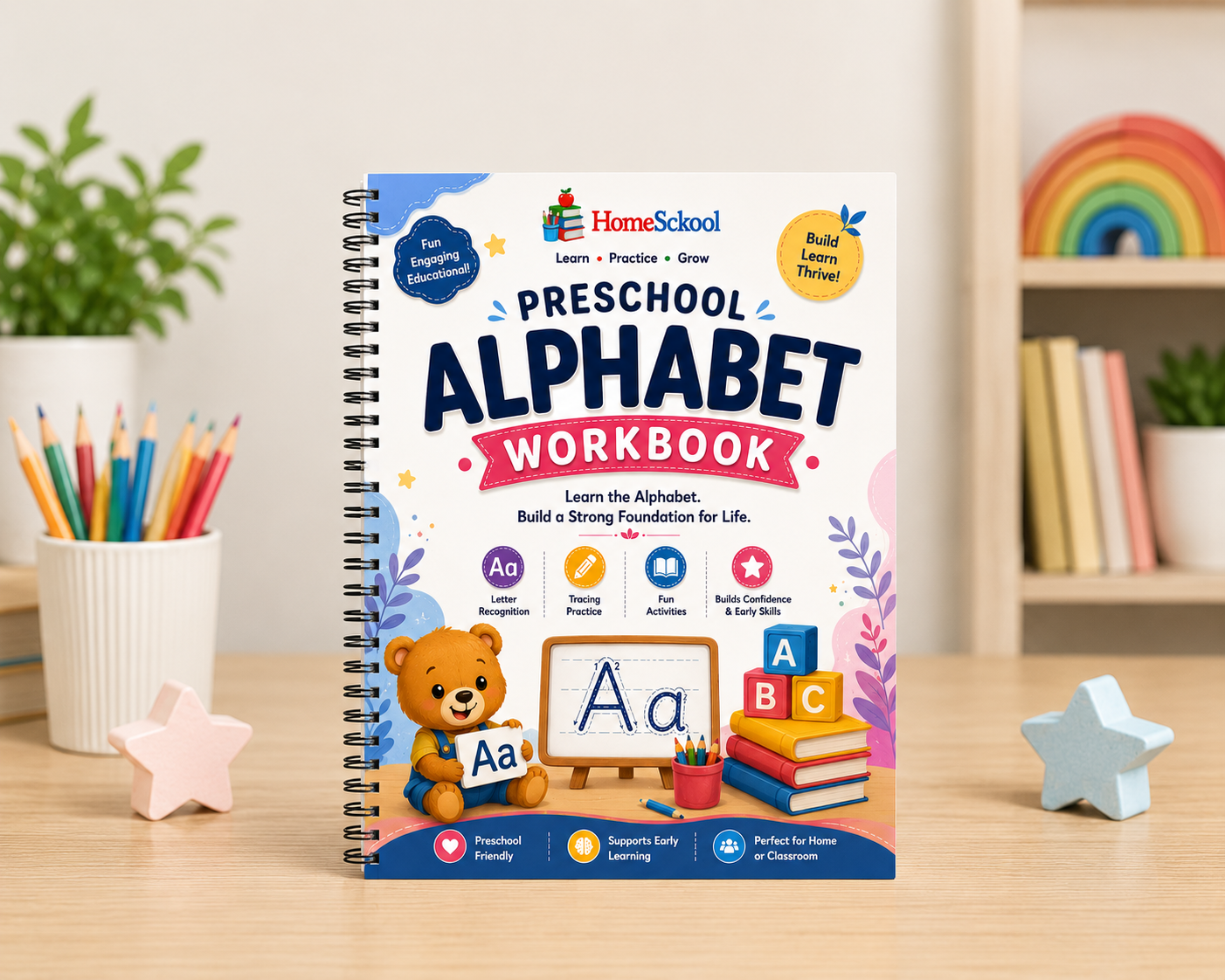 Preschool Alphabet Workbook A–Z (Printable PDF)