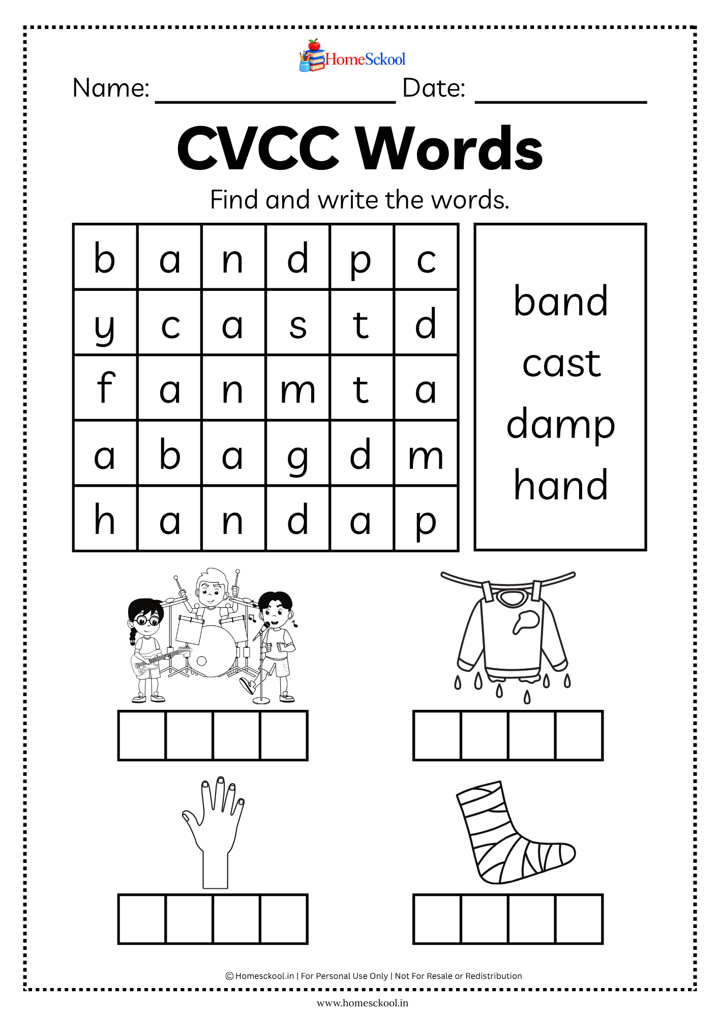 CVCC Phonics Workbook for Kindergarten (Printable PDF) - Image 5