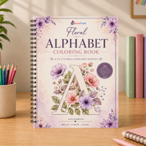 Floral Alphabet Coloring Pages (Printable PDF)