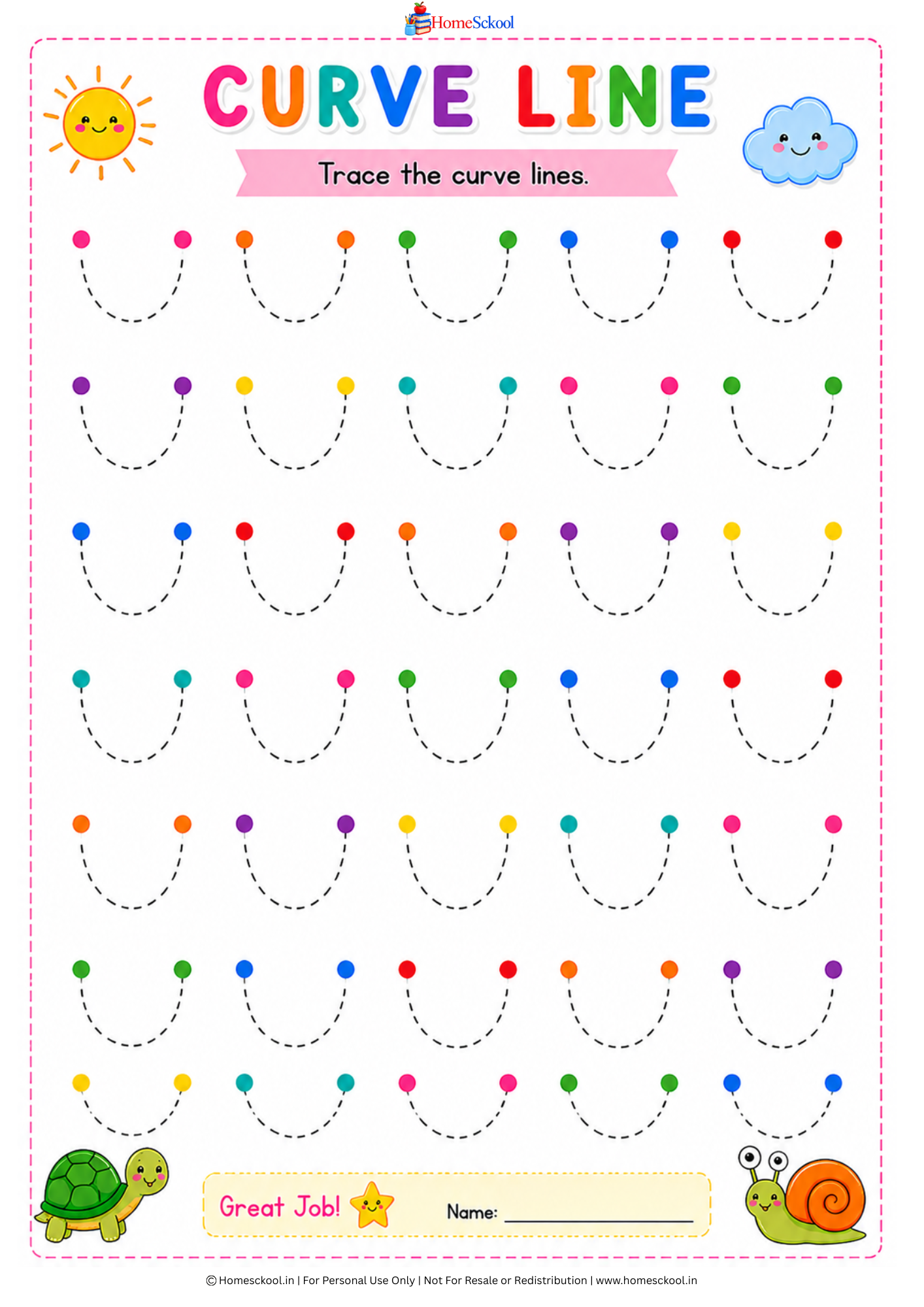 Preschool Pre-Writing Tracing Worksheets (Printable PDF) - Image 4