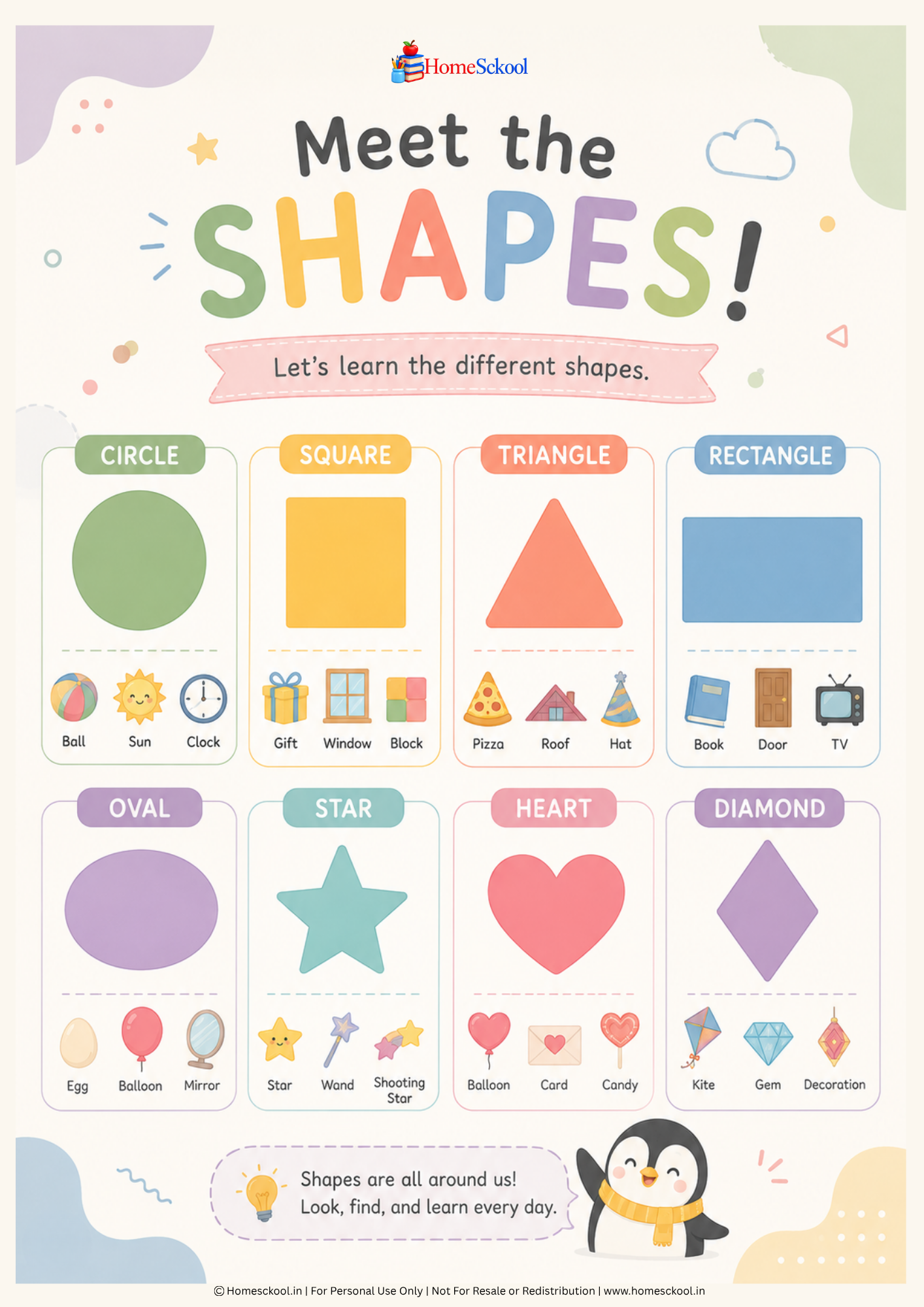 My First Shapes Book – Preschool Shape Recognition & Tracing Workbook (Printable PDF) - Image 2