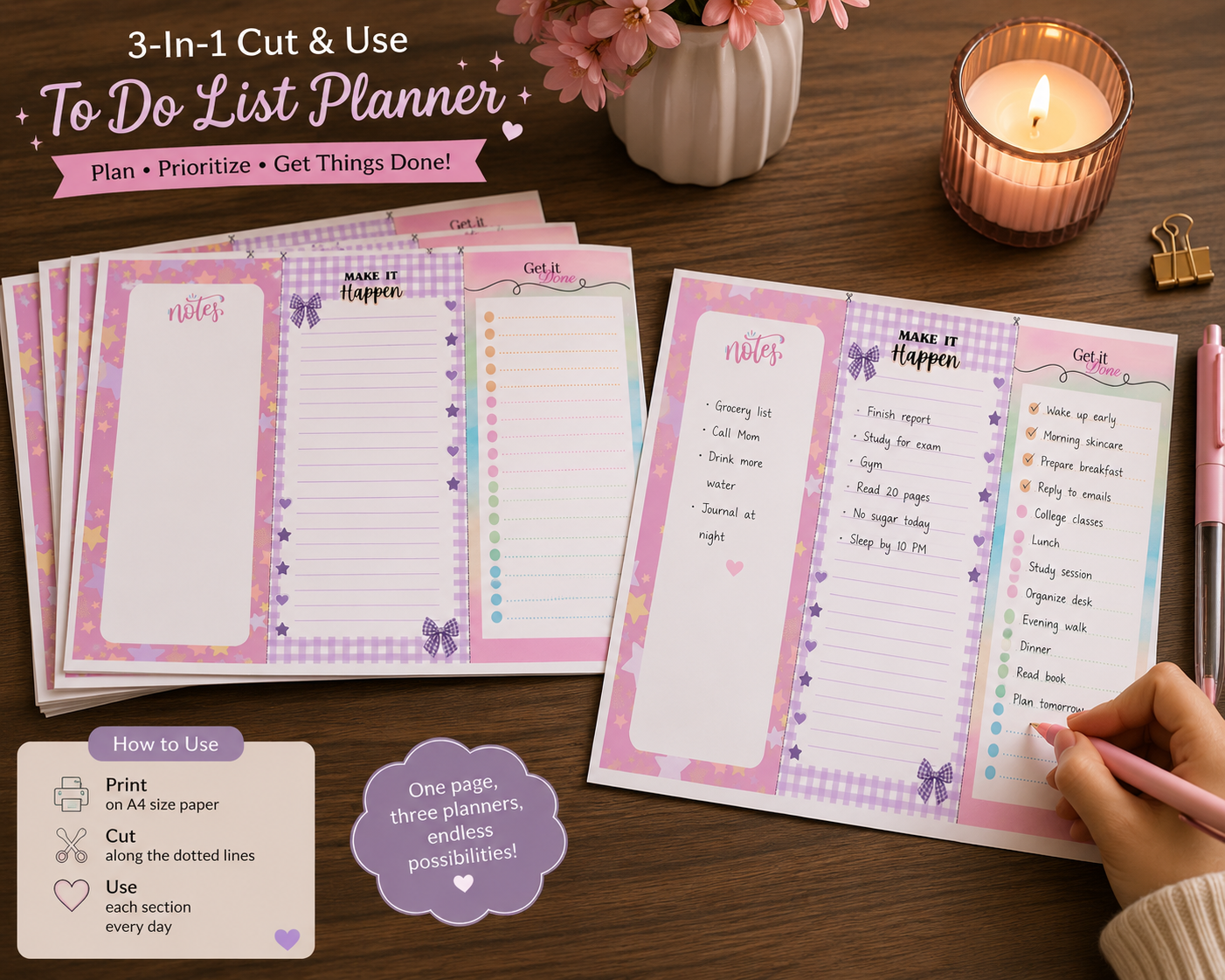 3-in-1 Colorful To-Do List Planner – Printable Daily Planner - Image 2