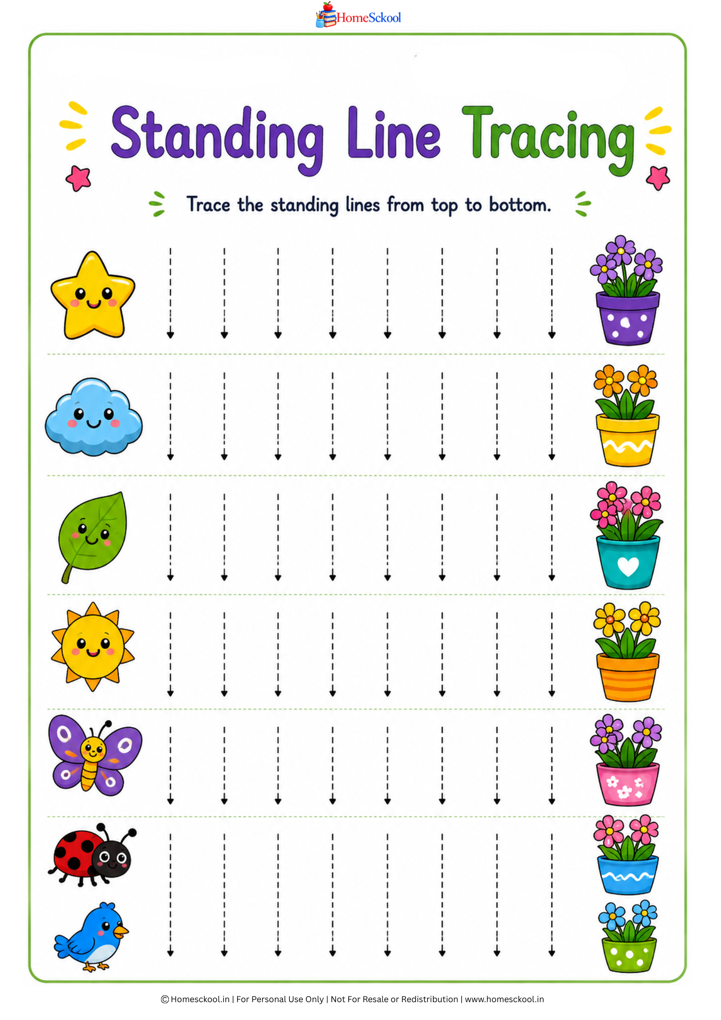 Preschool Pre-Writing Tracing Worksheets (Printable PDF) - Image 2