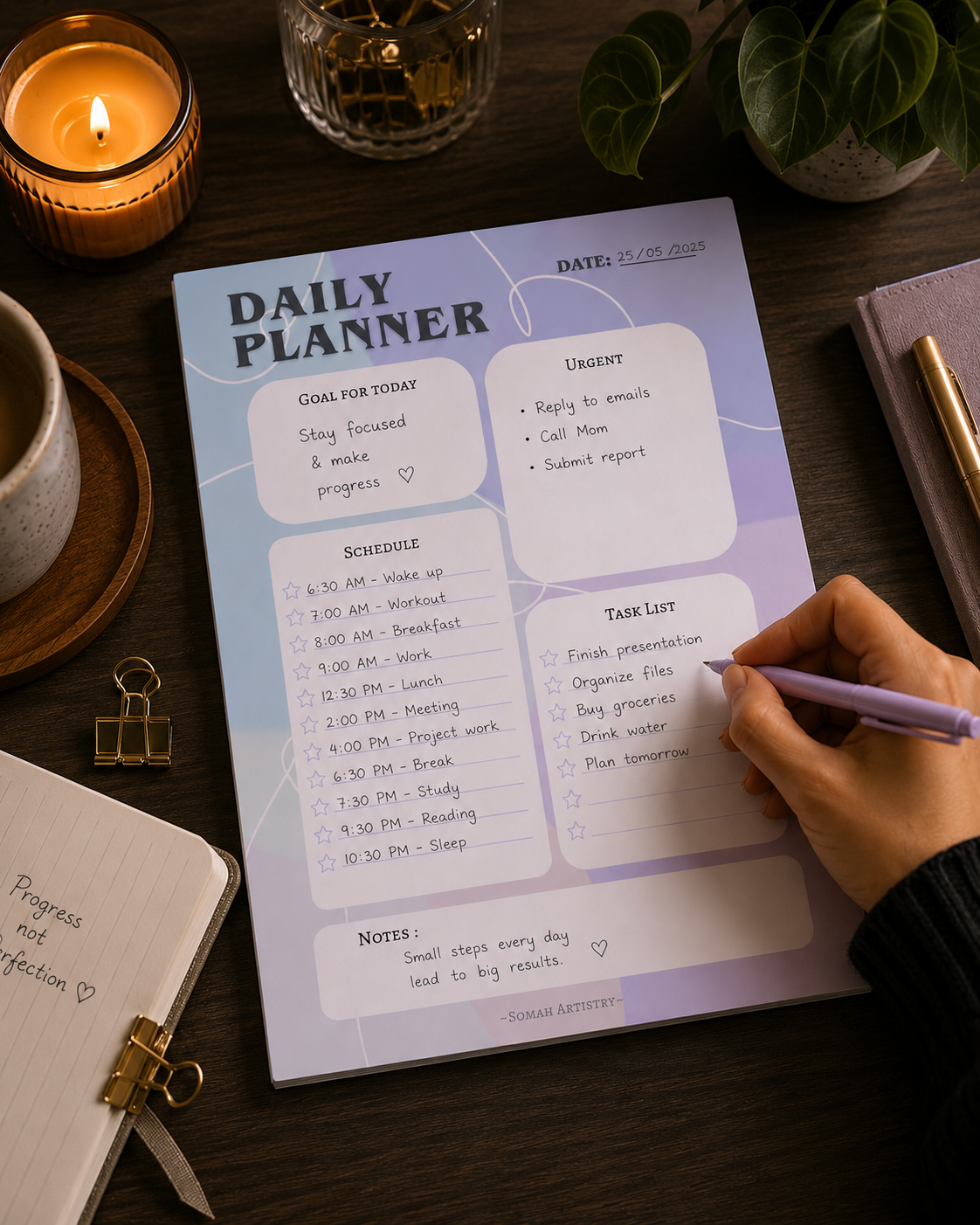Classic Daily Planner – Printable A4 Productivity Planner - Image 2