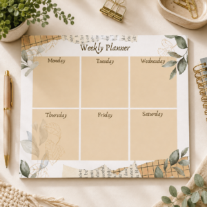 Aesthetic Weekly Planner – Printable A4 Weekly Planner