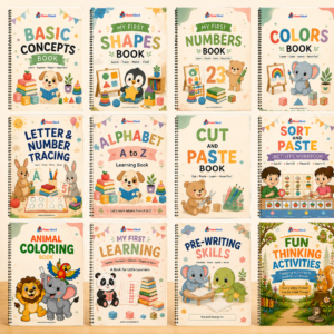 Preschool Starter Bundle – 12 Printable Learning Workbooks (Ages 2–6)