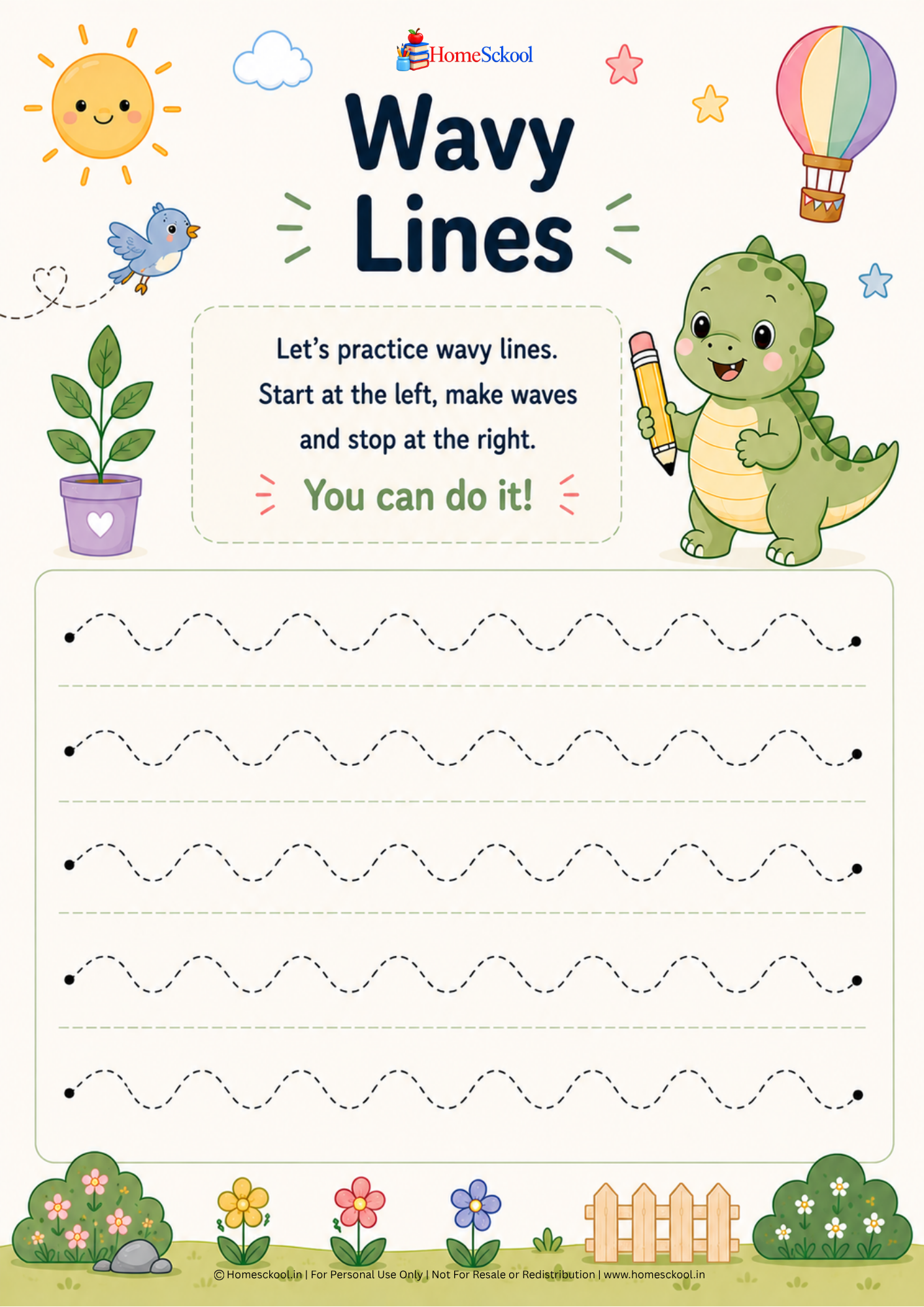 Pre-Writing Skills – Preschool Line Tracing Workbook (Printable PDF) - Image 3