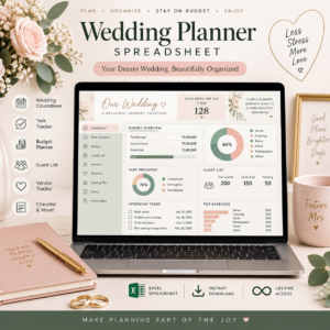 The Complete Wedding Planner – All-in-One Wedding Planning Spreadsheet